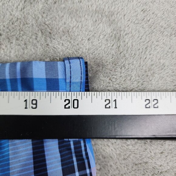 Mens PGA Tour Flat Front Golf Chino Shorts Blue Pink Plaid 100% Polyester 40 - Picture 9 of 12